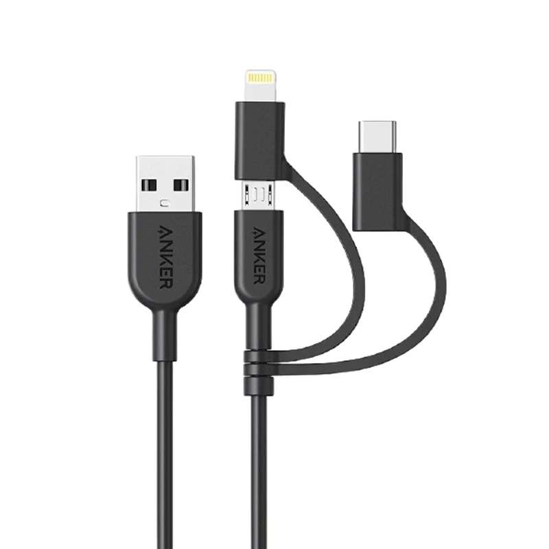 Anker C89 PowerLine II 3 in 1 Cable (0.9m) C89 - Black