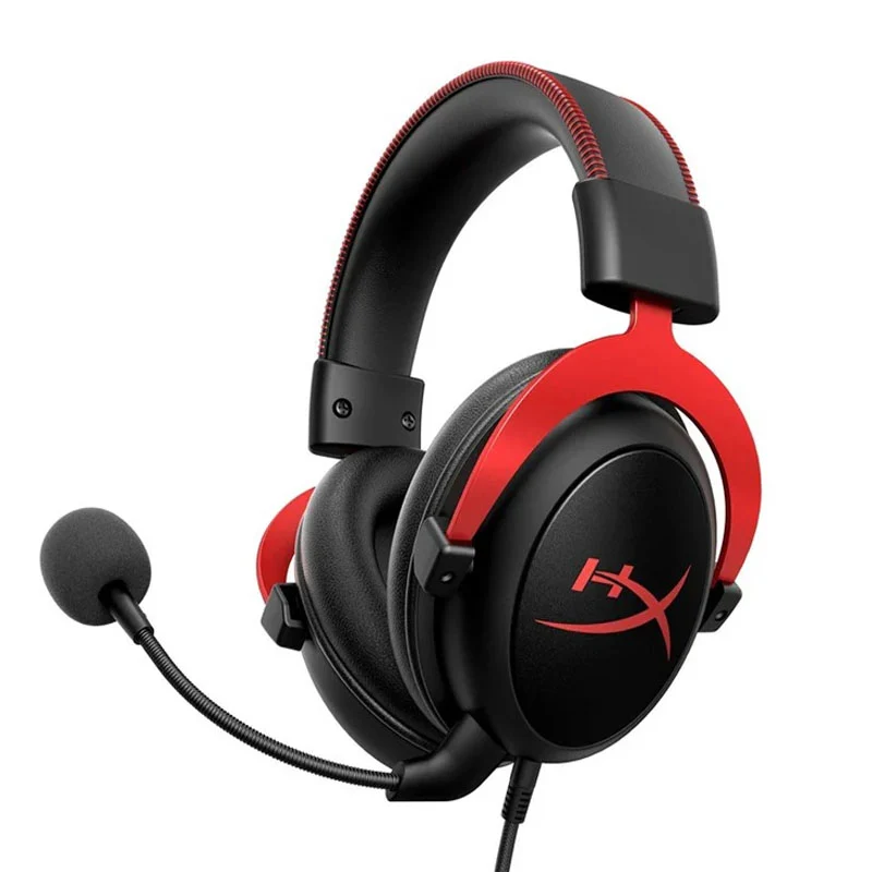 HyperX Cloud II, 7.1 Surround Sound Wired Gaming Headset for PC, PS5, PS4, Xbox One, Switch - Red
