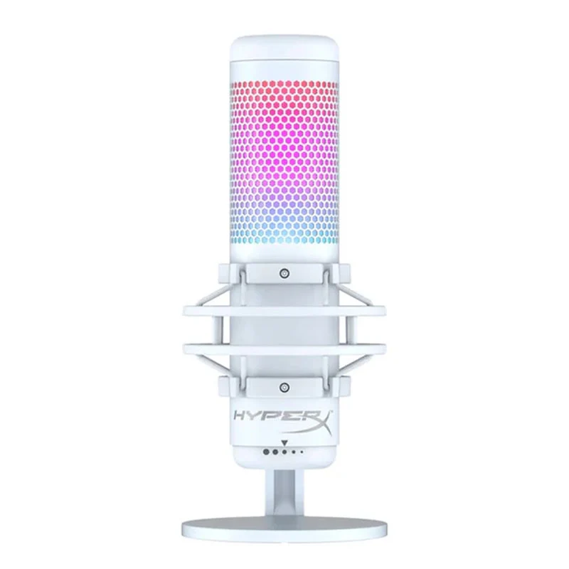 HyperX QuadCast S RGB USB Condenser Standalone Gaming Microphone for PC, PS5, PS4 & Mac - White