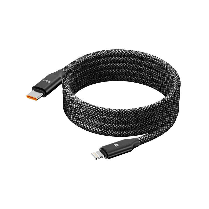 BRAID Cavo Magnetico PD27w Dati/Carica Typec/Lightning 1 Metro