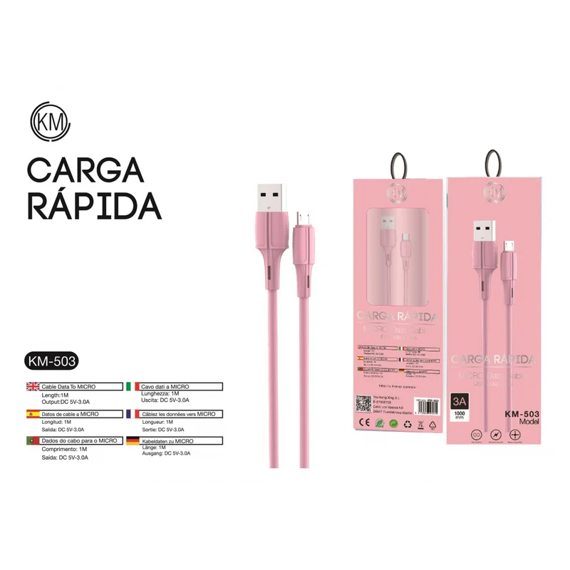 KM-503 CABLE MICRO-USB MACARON