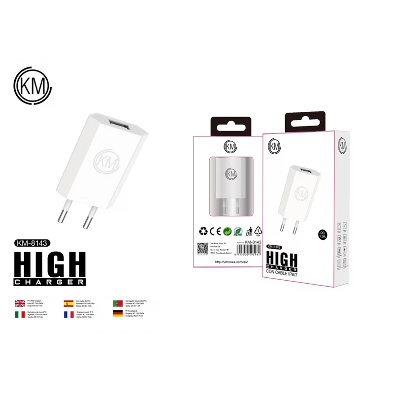 KM-8143 CARGADOR PARED SIN CABLE