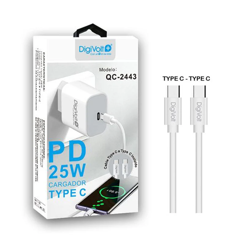 Digivolt Cargador Pd Type-C A Type-C 25w Qc-2443