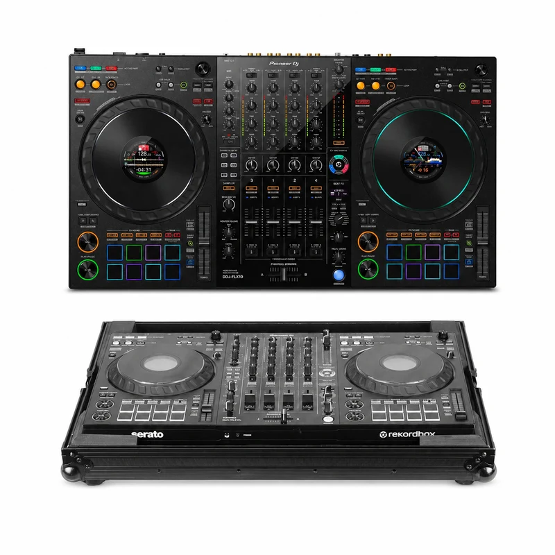 Pioneer DJ DDJ-FLX10 DJ Controller + Odyssey Industrial Board Flight Case