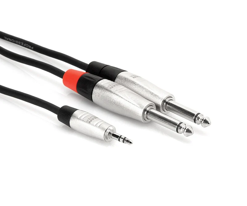 Hosa Pro Stereo Breakout, REAN 3.5 mm TRS to Dual 1/4 in TS