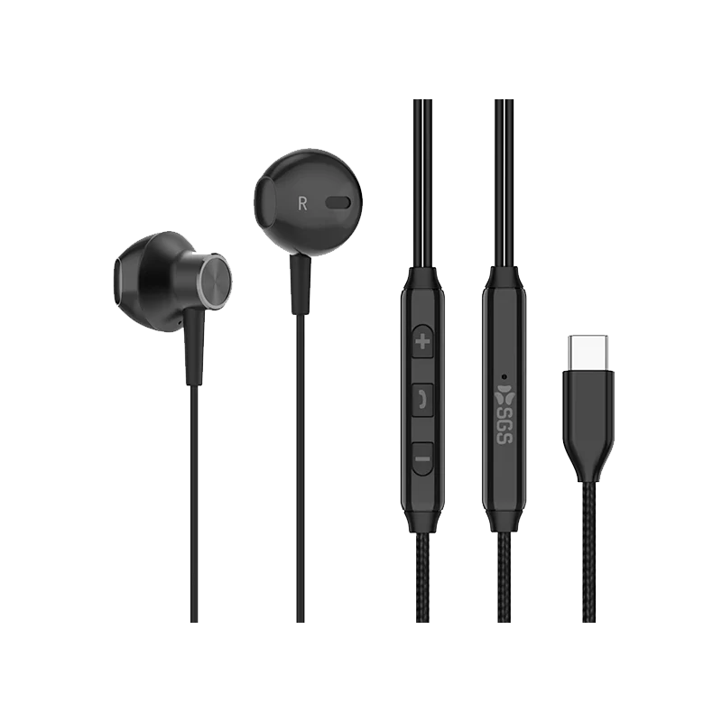 SGS In-Ear Auricolare Stereo Type-C Black