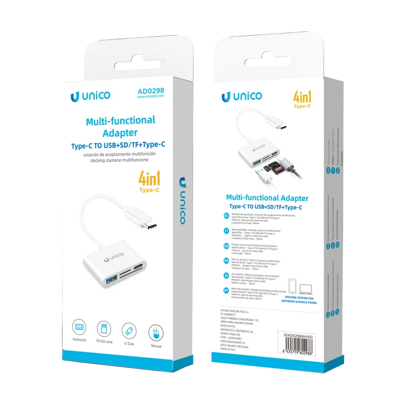 AD0298 Multifunctional computer expansion dock Type-C interface u disk adapter sd memory card tf storage card reader CE