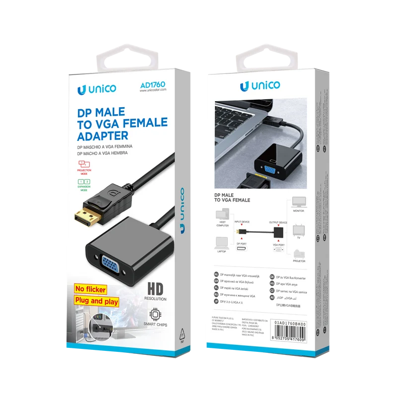 AD1760 Cable adaptador DP macho a VGA hembra