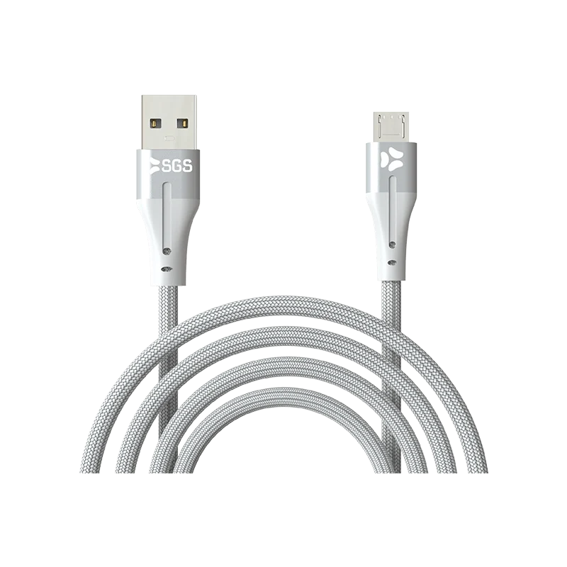 Cloth Micro Usb Cavo Dati/Carica Usb 1 Metro Silver