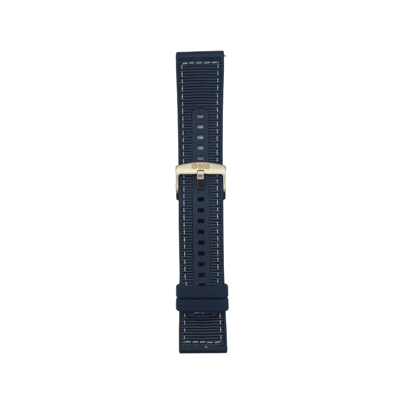 Cinturino Per Smartwatch 22mm Nylon E Silicone - Blu