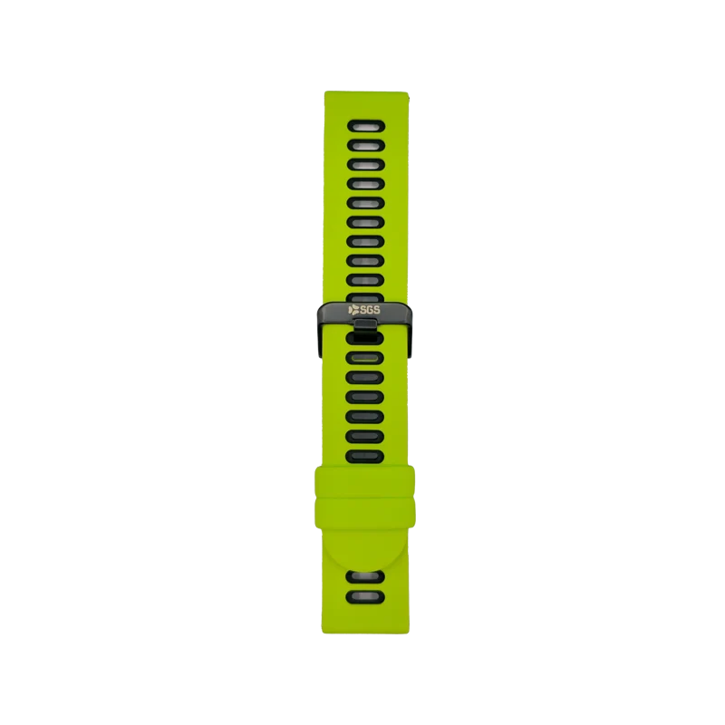 Cinturino Per Smartwatch 22mm In Silicone - Verde E Nero