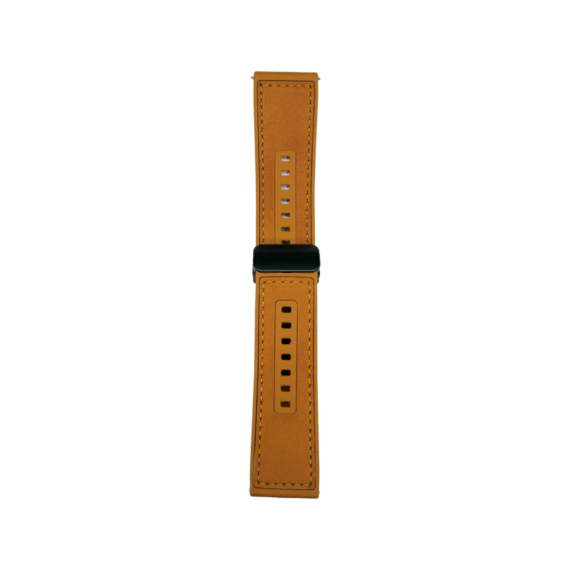 Cinturino Per Smartwatch 22mm In Pelle E Silicone - Arancione