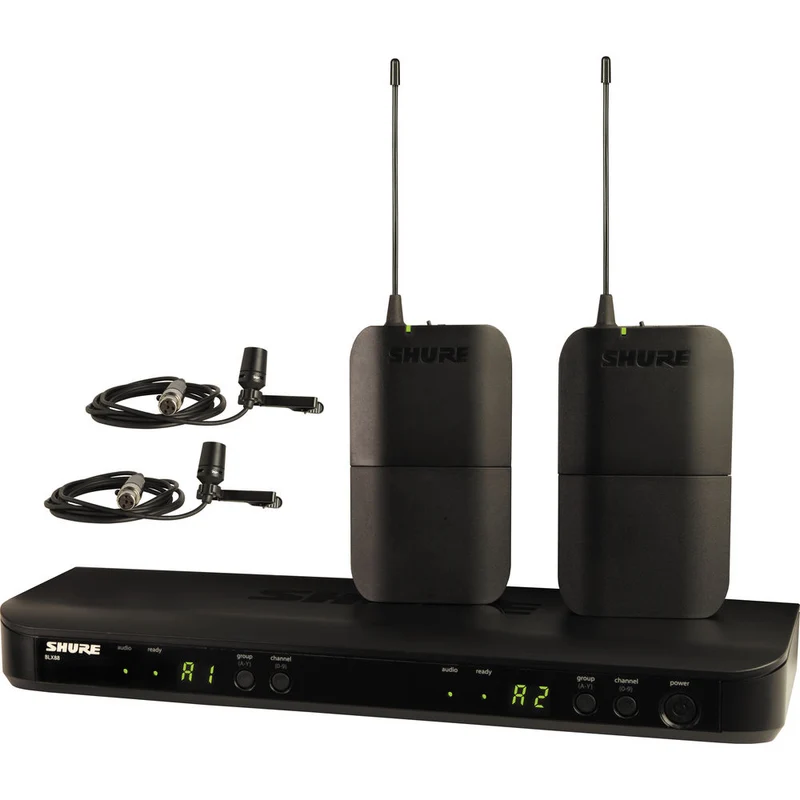Shure BLX188/CVL Dual-Channel Wireless Cardioid Lavalier Microphone System (J10: 584 to 608 MHz) (Open Box)