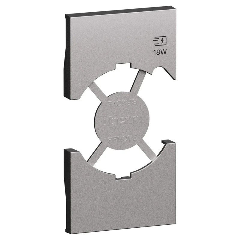 Cover per presa standard Italia P40 + USB - Steel Bticino KS68