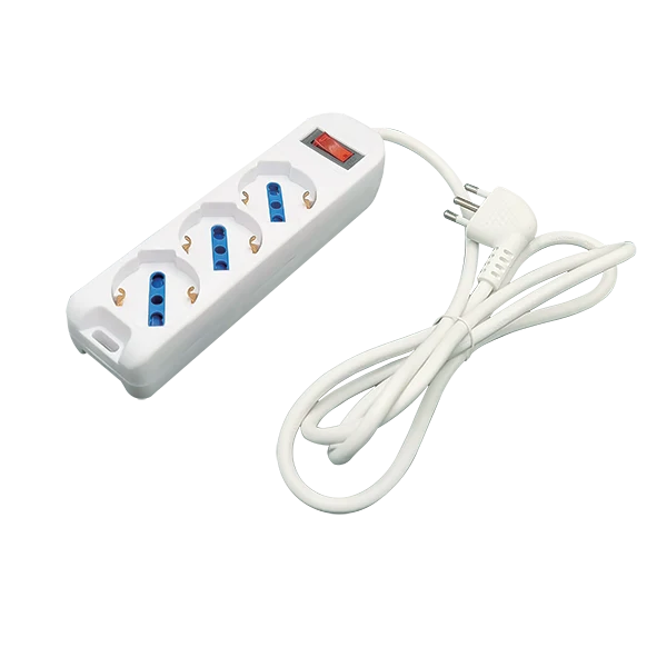 Multipresa Imperia appendibile 3xP40 +INTERR+ PROTEZ. CAVO 1,5MT spina 10A 2500w bianca interruttore CAVO 1,5MT 900772