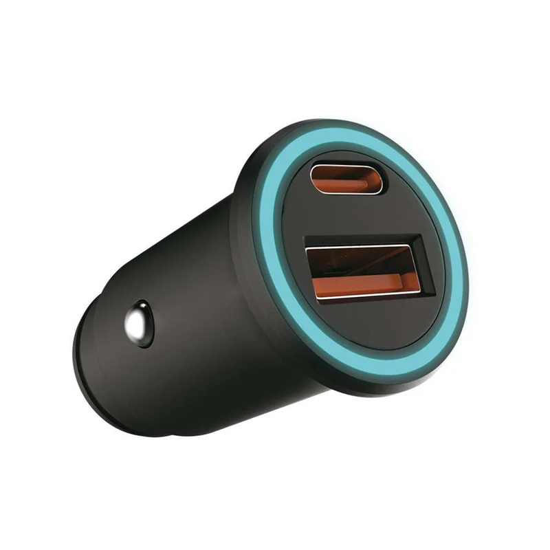 Caricatore per Auto V-TAC Presa Accendisigari con 2 Porte USB Tipo-C 20W e USB-A 18W SKU 7744