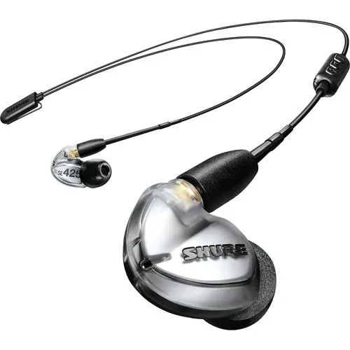 Shure SE425 Wireless Sound-Isolating Earphones W/ Bluetooth 5.0, 3.5mm In-Line Remote/Mic Cables (Silver)