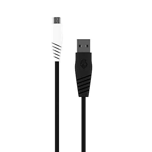 Skullcandy Line Round Charging Cable, USB-A to Micro USB, Black/White, 4 feet (S7RCM-L670)
