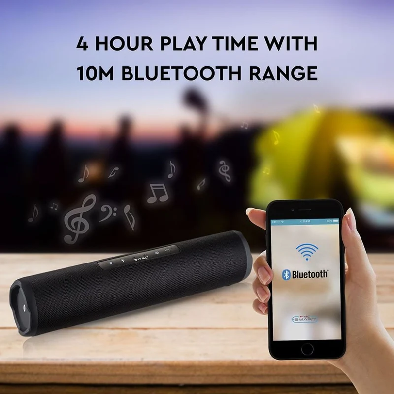 Altoparlante Bluetooth Portatile con Microfono e Pulsante Touch con FM AUX/USB e TF Funzione TWS e Batteria da 1200mah SKU 7726 VT-6133
