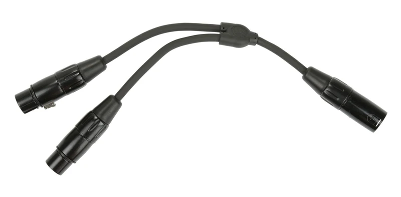 PIG HOG SOLUTIONS - 6" Y CABLE, XLR(M)-DUAL XLR(F)