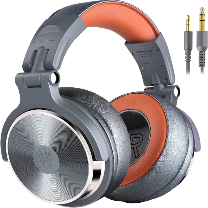 Cuffie con filo Argento/Arancione OneOdio Studio Pro 50 Hi-Res DJ Cablate c/Microfono UNOOP5031SO