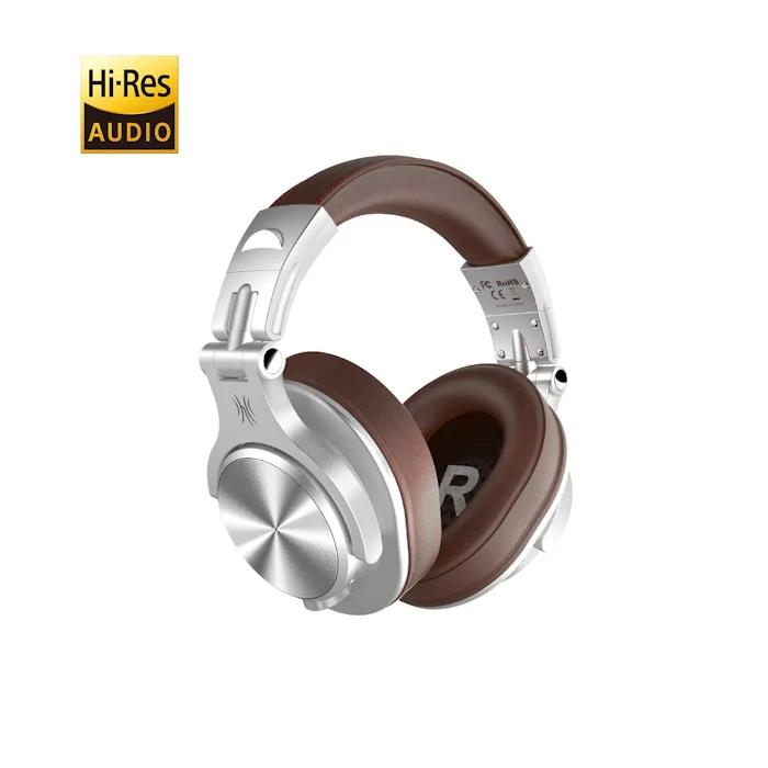 Cuffie Bluetooth Wireless Argento/Marrone OneOdio Fusion A70 Hi-Res e c/Cavo ONEOA70038S