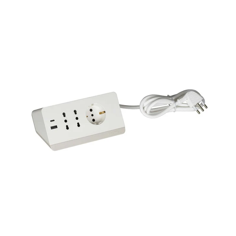 Bticino Multipresa da scrivania con 2 prese USB tipo A+C - bianca S3711DBU