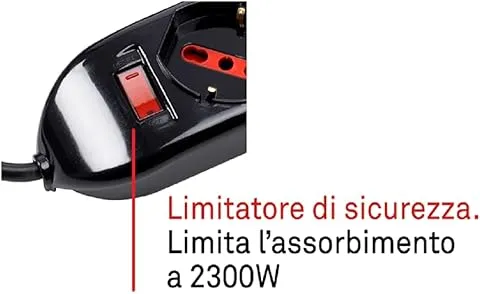 ROSI Multipresa serie Emilia spina 10A, Nero, 3 prese schuko biv. 10/16A RS94002T