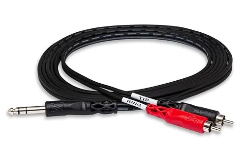 Hosa TRS-203 Insert Cable, 1/4 Inch TRS to Dual RCA, 9.8 Feet