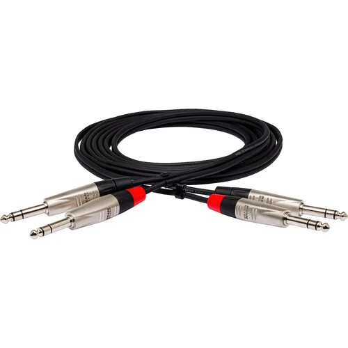 Hosa Technology Pro Dual 1/4" TRS Male to Dual 1/4" TRS Male Stereo Audio Cable (3')