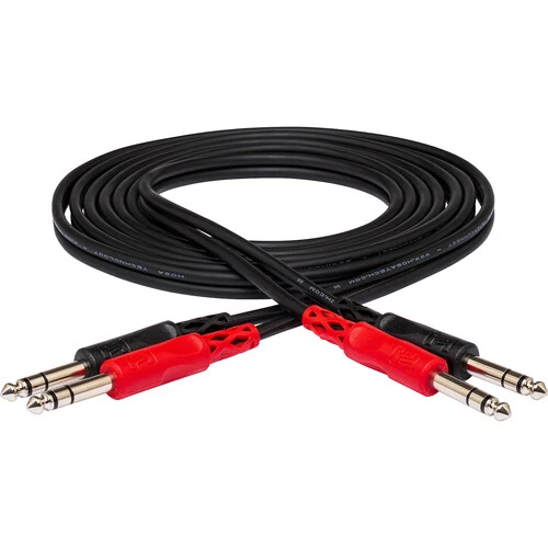 Hosa Technology Dual 1/4" TRS Male to Dual 1/4" TRS Male Stereo Audio Cable (10')
