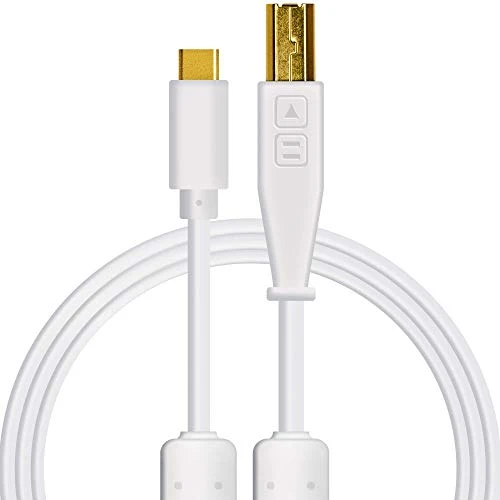 DJ TechTools Chroma Cables: Audio Optimized 1.5M USB-C to USB-B Cable with 56K Resistor (White) (Open Box)