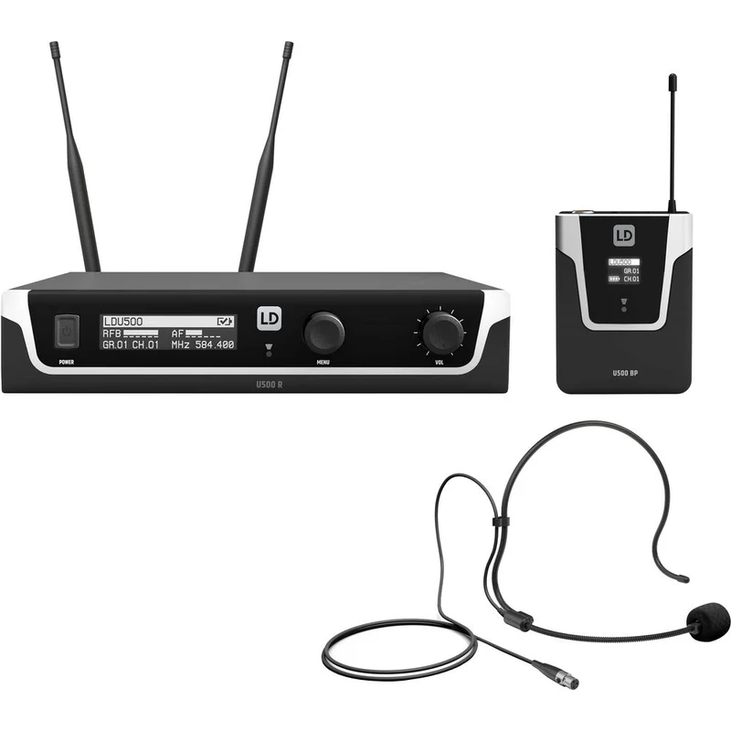 LD Systems U505 BPH2 - Wireless Microphone System with 2-Bodypacks / 2-Headsets - 470-490 MHz