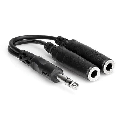 Hosa Technology dual stereo cable with 1/4" male connector to two 1/4" female Y cable