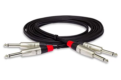 Hosa HPP-010X2 Pro Stereo Interconnect, Dual REAN 1/4 in TS to Same, 10 ft