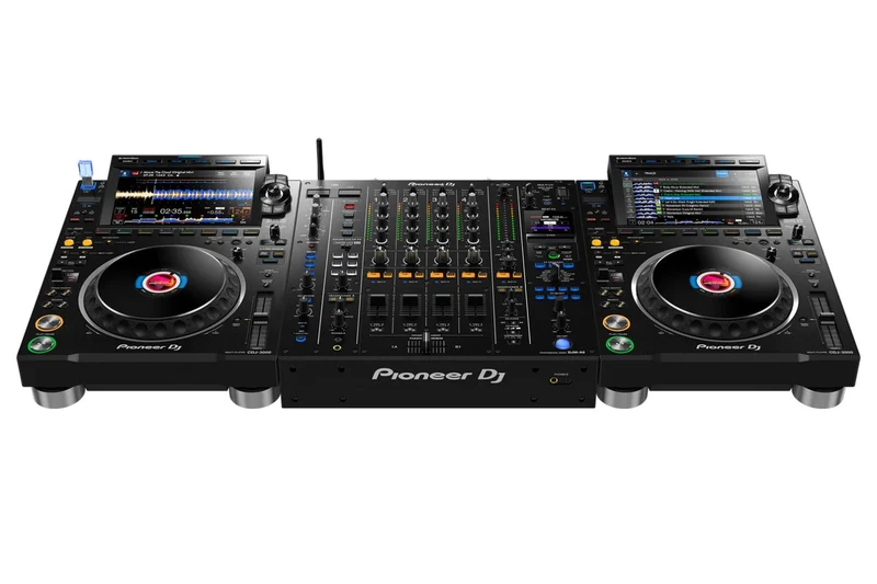 Pioneer DJ CDJ-3000 High-Resolution Pro-DJ Multiplayer (Black) + Pioneer DJ DJM-A9 4-Channel Digital Pro-DJ Mixer with Bluetooth (Black) - Flagship DJ System Bundle