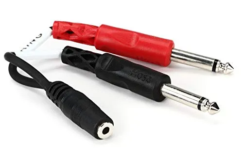 Hosa Technology Stereo Mini Female to 2x 1/4" Mono Male Y-Cable - 6"