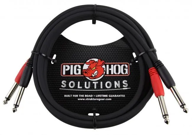 Pig Hog PD-21406 6' 1/4" Mono Male to 1/4" Mono Male Dual Cable