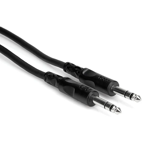 Hosa Balanced Interconnect, 1/4 in TRS to Same, 15 ft