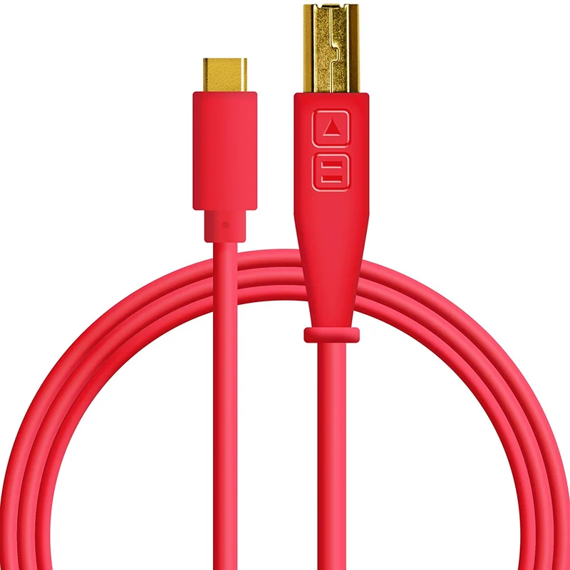 Chroma Cables Audio Optimized USB-C to USB-B Cable Red