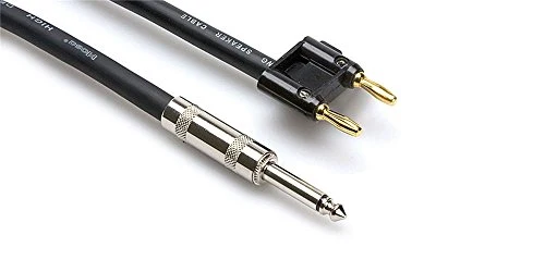 Hosa SKJ-625BN Speaker Cable, Hosa 1/4 in TS to Dual Banana, 25 ft
