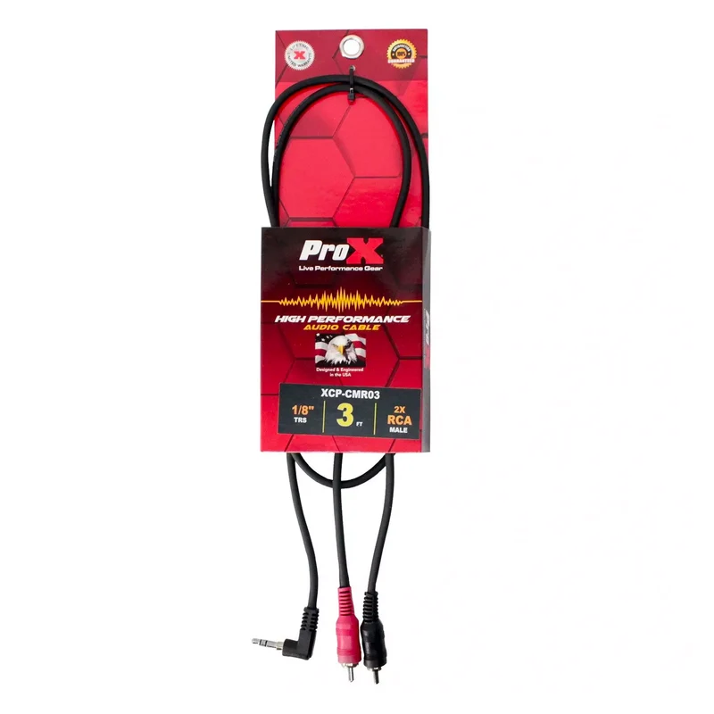 ProX XCP-CMR03 3FT TRS to DUAL RCA-M Cable