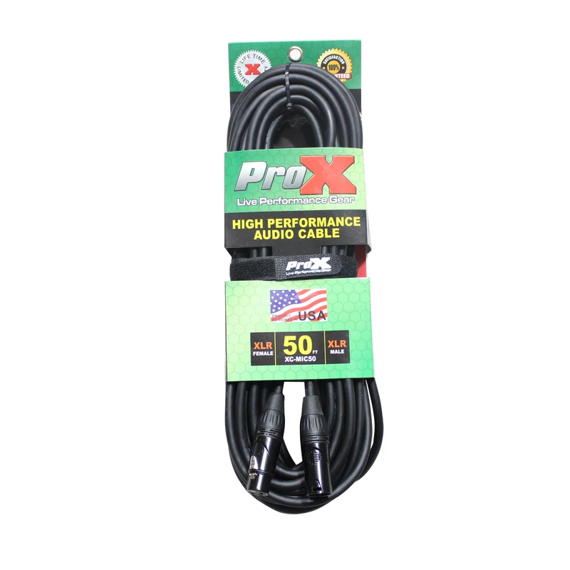 ProX 50 Ft. Balanced XLR3-F to XLR3-M High Performance Microphone Cable
