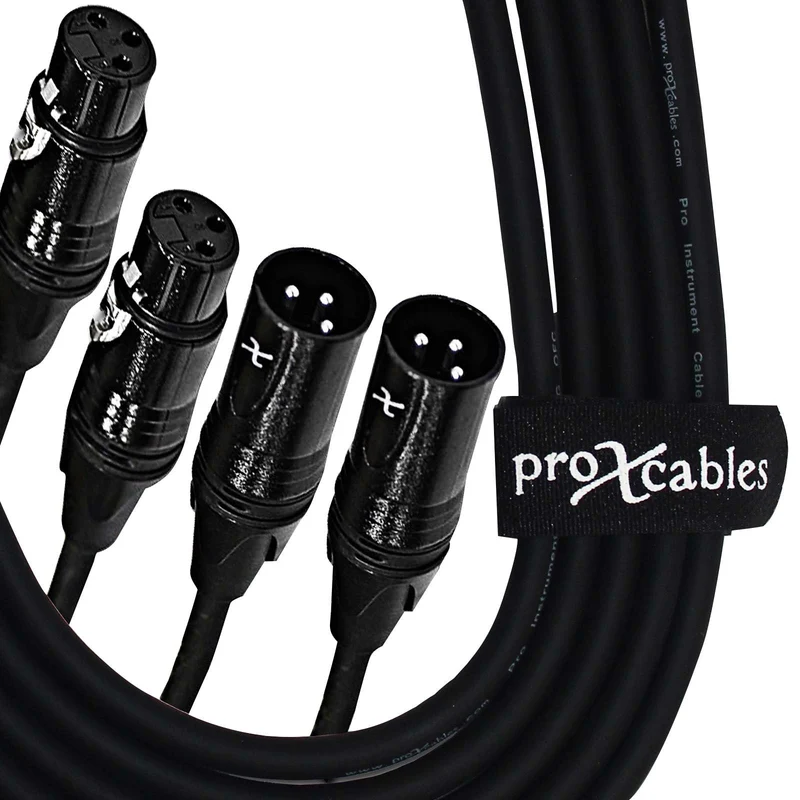ProX 3FT Dual XLR-M to Dual XLR-F Balanced High Performance Audio Cable [XC-DXLR03]