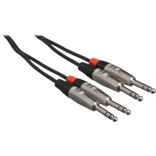 Hosa Technology Pro Dual 1/4" TRS Male to Dual 1/4" TRS Male Stereo Audio Cable (15')
