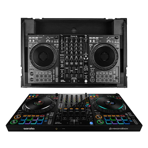 Pioneer DJ DDJ-FLX10 + Odyssey 810GSFLX10M I-Board Flight Case with Glide Style Laptop Platform and Wheels