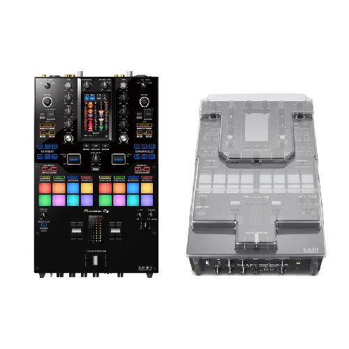 Pioneer DJ DJM-S11 Professional 2-Channel Battle Mixer for Serato DJ Pro (Black) + Decksaver Dust Cover