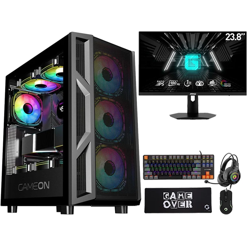 i5 GAMING PC, i5-12400F, RTX 4060 8GB, Windows 11 PRO with MSI Gaming Monitor and 4in1 Gaming kit
