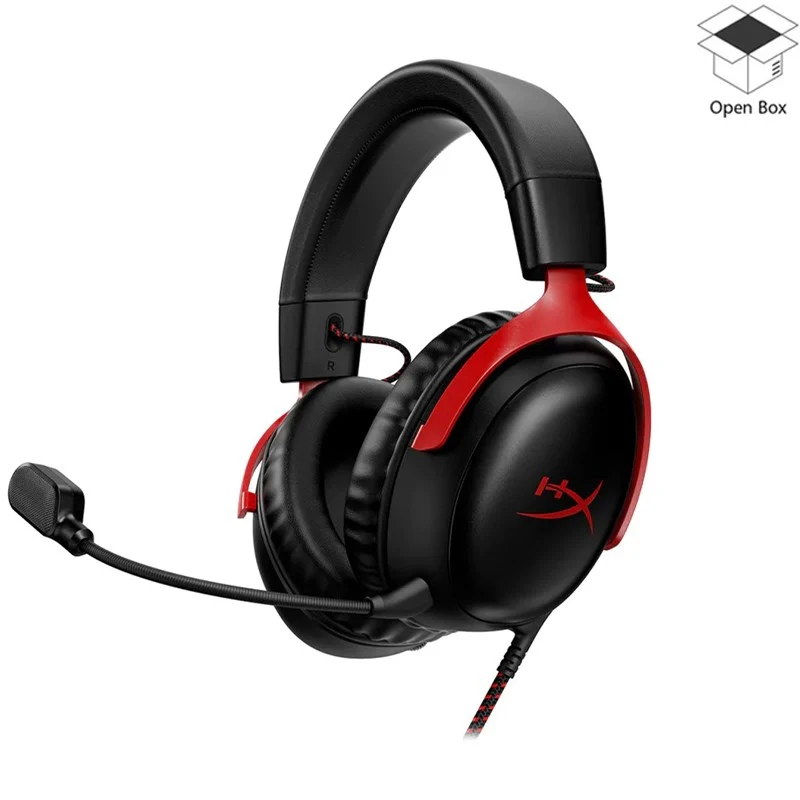 HyperX Cloud III DTS Headphone:X Spatial Audio Wired Gaming Headset for PC, PS5, PS4, Xbox One, Switch - Black/Red - Open Box