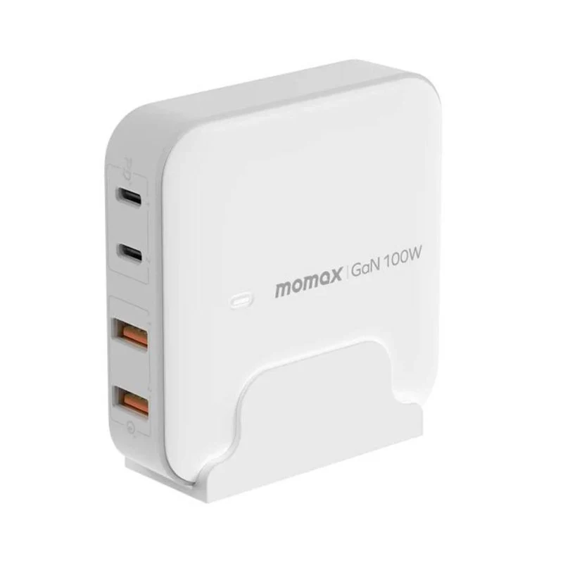 Momax One Plug 100 Watts 4-Port GaN Desktop Charger, White